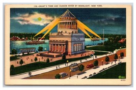 Grants Tomb Night View New York City NY NYC UNP LInen Postcard O15 - £3.06 GBP