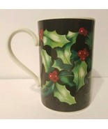 DUNOON CAROLINE BESSEY HOLLY Berries Leaves Stoneware Mug Cup MINT NEVER... - £13.97 GBP