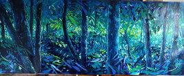 Original Artwork, Large Acrylic Painting &quot;Espacios de Luz&quot; Tropical Landscape - £1,028.88 GBP