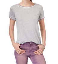 Hippie Rose Womens Crew Neck Ringer T-Shirt X-Large Light Grey Combo - £19.42 GBP