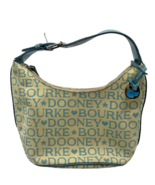 Dooney &amp; Bourke Purse Vintage Shoulder Bag Small Bag Y2K Beige &amp; Blue Teal - £43.73 GBP