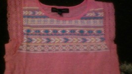 Derek Heart Girl hi/low crochet lace cotton blend crew neck shirt M (1) ... - $6.50