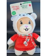 Merry &amp; Bright Decked Out Dog Toys Dressed Up And Ready To Play Snow Bear  - £11.65 GBP