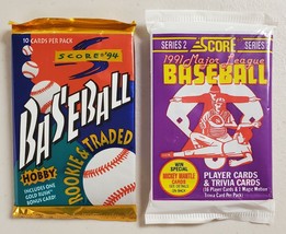 1991 Score S-2 &amp; 1994 Score Baseball Lot of 2 (Two) Sealed Unopened Packs**  - £10.60 GBP