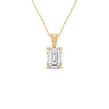Authenticity Guarantee 
14k Yellow Gold 1Ct Lab Created Emerald Cut Diamond S... - £990.80 GBP
