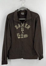 Ouray Sportswear Baker College Mens Zip Up Sweatshirt Size Small Brown - £15.31 GBP