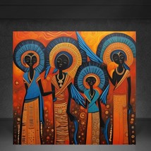 African Women Black Four Angels painting print  &quot;12x12&quot; By Shantress Nicole - £23.88 GBP