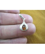 (P18-46) Golden orange oval AMBER + teardrop Poland .925 Sterling SILVER... - $29.52 CAD