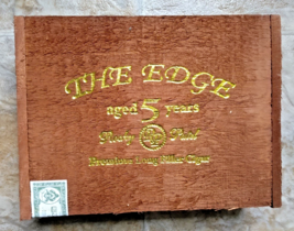 The Edge Rocky Patel Long Filler Cigar Box Robusto Corojo Wooden 8 3/8x6 1/4x 2 - £9.85 GBP