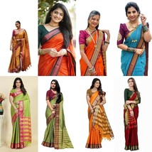 Women&#39;s Kanjivaram Soft Silk Saree With Blouse Piece - $24.15