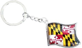 Waving Maryland Flag Metal Keychain - $7.99