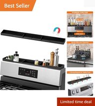 Effortless Kitchen Organization: 30-Inch Magnetic Stove Top Shelf in Black - $44.50