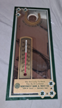 Keep Me &amp; Never Be Broke Penny 4 leaf THERMOMETER Northwest Bank Davenpo... - £43.80 GBP