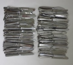 LOT vintage 114pc ASSORTED PATTERN STAINLESS KNIVES art craft resale - $49.49