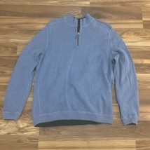 Tommy Bahama Men’s Reversible 1/4 Zip Sweater Blue Green Size XL 100% Cotton - £17.27 GBP