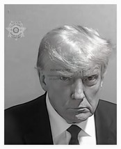 President Donald Trump Mugshot Digitally Enhanced B&amp;W 8X10 Photo Reprint - £6.67 GBP