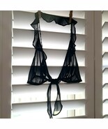 Fredericks Of Hollywood Black Sheer Tie Bra Top Festival Xs Extra Small ... - €25,81 EUR