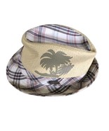 Panama Jack Hat Fedora Dorfman Pacific Plaid Palm Tree Spring Summer S/M... - $17.77