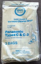 Package of 3 DVC Brand Disposable Vacuum Cleaner Bags - BRAND NEW - For Canister - £7.77 GBP