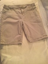 Girls Size 16 Justice shorts uniform long khaki bermuda belt loops - £10.99 GBP