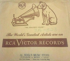 Victor Récords Impresa Papel Bolsa 78 RPM Al Lateral Música Tienda 519 3rd Ave - £15.57 GBP