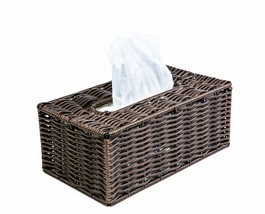 KOVOT Poly-Wicker Tissue Box Cover | Rectangular 9 3/4&quot; L x 5 5/8&quot; W x 4... - £12.78 GBP