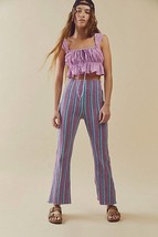 New Free People Fine Line Slim Pants $78 SMALL Purple  - £41.57 GBP