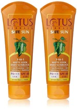 Lot of 2 Lotus Herbals 3 in 1 Matte Look Daily Sunblock 200 gm Skin Face Care - £41.14 GBP