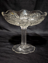 Antique 1925 MCKEE 5.5&quot; Open Jelly Compote SUNBURST Early American Pattern Glass - £12.04 GBP