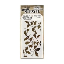 Art Gone Wild Plastic Tim Holtz Holly Bough Stencil  - £10.82 GBP