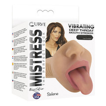 Curve Toys Mistress Perfect Suck Selene Vibrating Deep Throat Mouth Stroker Tan - £33.53 GBP