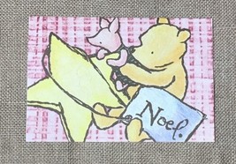 Michel &amp; Co Classic Pooh Piglet Star Noel Christmas Card Old Fashioned Look - £3.10 GBP