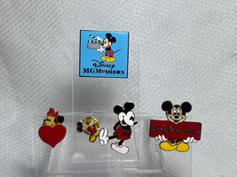 Disney Pinbacks Walt Disney Mickey Mouse Minnie Mouse Enamel And Metal 5 Pin Lot - £31.84 GBP