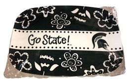 Michigan State University Melamine 14 x 10 “Go State” Floral Pattern Pla... - $212.37 MXN