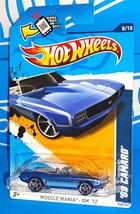 Hot Wheels 2012 Muscle Mania #108 &#39;69 Camaro Convertible Toys R Us Mtflk Blue - £11.99 GBP