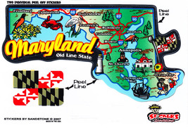 Maryland State Map Die Cut Sticker - £3.92 GBP