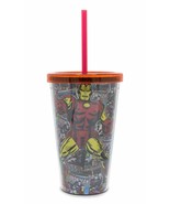 Silver Buffalo MV04087 Marvel Iron Man Comic Plastic Cold Cup w/ Lid and... - £7.38 GBP