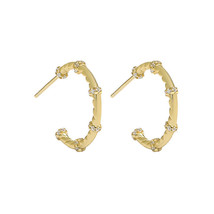 Twisted AAA Cubic Zirconia Knot C Shape 925 Sterling Silver Hoop Earrings - £45.60 GBP