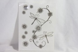 Temporary Tattoos (new) SOFT DRAGONFLY &amp; FLOWERS - £3.55 GBP