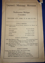 Vintage Laymen’s Missionary Movement Northwestern MI convention 1913 - £5.49 GBP