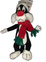 Warner Bros Sylvester The Cat Santa Beanbag Plush 9&quot; Nwt 1998 Looney Tunes - £14.75 GBP