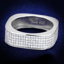 Beautiful Micro Pave CZ Eternity Square Band 925 Sterling Silver Wedding Ring - £106.34 GBP