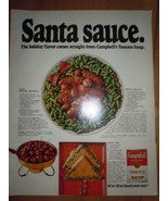 Campbell&#39;s Tomato Soup Santa Sauce Print Magazine Ad 1969  - $6.84 CAD