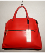 New  A.Belucci  Red Leather Satchel 2 Way Bag Italy - $147.51