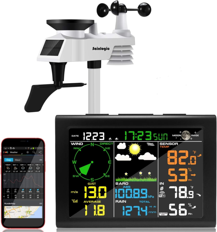 Professional Wifi Weather Station with Outdoor Sensor, Internet Wireless Weather