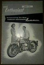 MARCH 1955 THE ENTHUSIAST Announcing NEW HARLEY DAVIDSON HUMMER MOTORCYCLE - £22.99 GBP