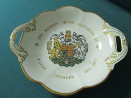 Coalport England Handle Dish Silver Jubilee Elizabeth Ii [81] - £58.14 GBP