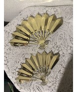 Vintage Fans Wall Accent Homco Home Interior Gold Tone Metal Regency Chi... - €23,53 EUR