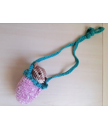 Crochet Pink Strawberry Fruit bag, handmade purse for children - $9.90