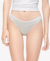 CALVIN KLEIN Thong Panties CK One Cotton Snow Heather Size Large $15 -NWT - £4.20 GBP